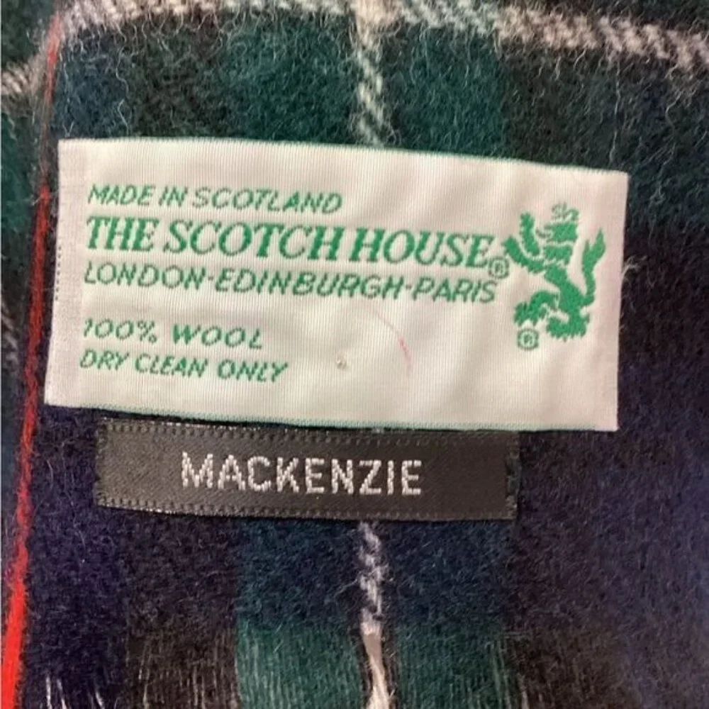 The Scotch House Mens Mackenzie Scottish Tartan Plaid 100% Wool Scarf